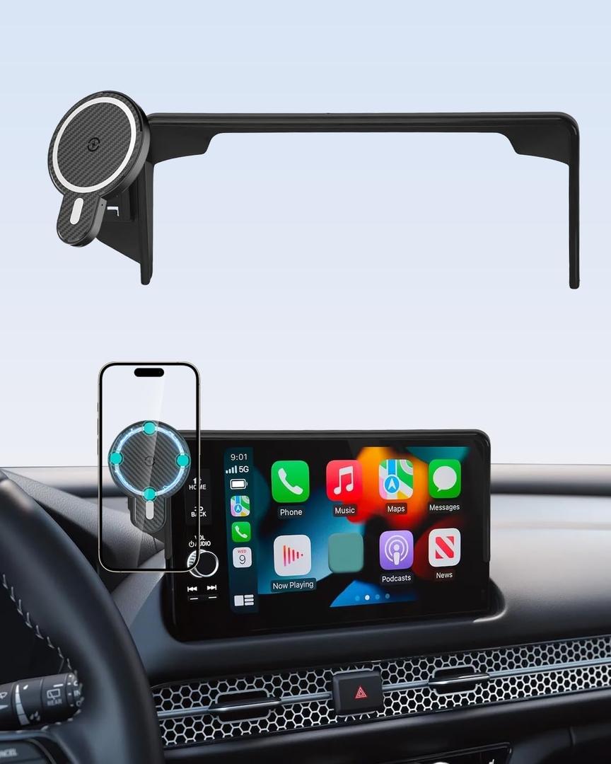 PZK Car Phone Mount for Honda HRV 2023-2026 / CRV 2023-2026/ Honda Pilot 2023-2026 Accessories 7/ 9-inch Screen 360° Rotation 15W Fast Wireless Charger HRV CRV Car Phone Holder Not Affect Air Vent