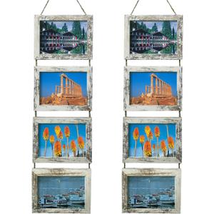 SESEAT Wall Hanging 5x7 Picture Frames Collage with Distressed White Frames,2 Packs