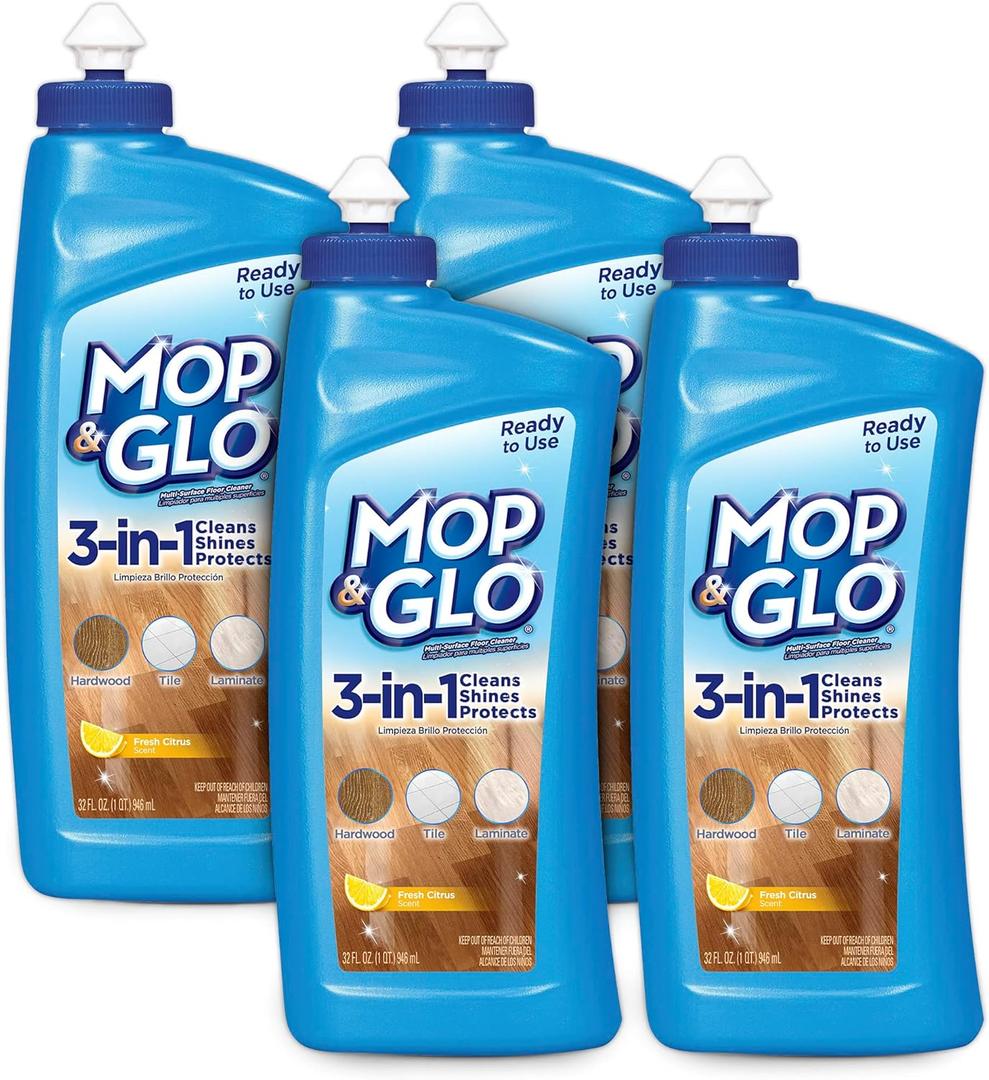 Mop & Glo Multi-Surface Floor Cleaner, 32 Ounce (Pack of 4)