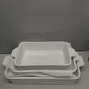 MALACASA Casserole Dishes for Oven, Porcelain Baking Dishes, Ceramic Bakeware Sets of 4, Rectangular Lasagna Pans Deep with Handles for Baking Cake Kitchen, White (9.4"/11.1"/12.2"/14.7"), Series