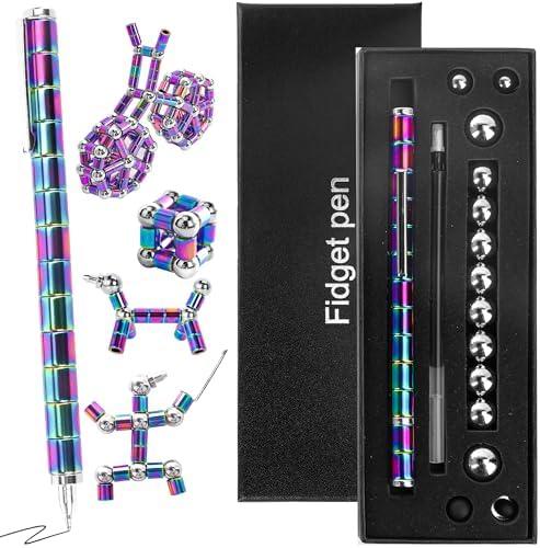 EWPJDK Magnet Fidget Pen Toys Fidget Toys Magnetic Pen Funny Pens Gifts for Teen Boys Teen Girls Gifts for Kids (Multicolor) Pack of 2