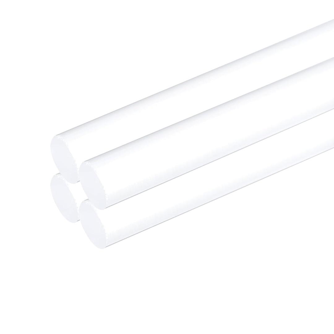 MECCANIXITY 4pcs Acrylic Round Rods 3/8" x 12" Clear Acrylic Dowel Rods Sticks Plastic Sticks Strip for DIY Crafts Lighting Gardening Decorations - 10mm x 300mm