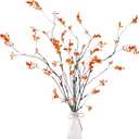 Sggvecsy 47.2 4Pcs Fall Artificial Ficus Branches Artificial Fall Stems Faux Ficus Twig Plants Fake Leaf Fall Eucalyptus Branches for Thanksgiving Autumn Wedding Vase Filler Home Office Decoration