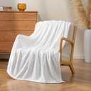 Luxury Fleece Warm Throw Blanket, Soft Lightweight Velvety Plush Throw for Couch and Bed, Cozy Comfy for All Seasons(True White, 5070 Inches)