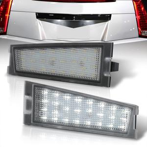 AJP Distributors 2-Piece Bright White Full SMD LED Rear Bumper License Plate Lights Tag Lamps Assembly Pair Left & Right Set Compatible/Replacement For CTS CTS-V Sedan 4-Door 2008 2009 2010 08 09 10
