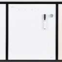 U Brands Black Frame Command Center White Board with List, 20" x 35" Inches, Office Supplies, Includes Calendar and Linen Section