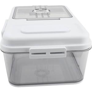 Bread Box, Airtight Dual Silicone Seals Bread Storage Container, Multi Purpose Plastic Keeper with Time Recording Dial Measuring Cup for Homemade Bagel, 2 Packs