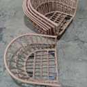 Pamapic 5-Pieces Patio Dining Set with Wood Table Top, All-Weather PE Rattan Patio Furniture Set, Outdoor Dining Furniture with Removable Cushion Chairs & Round Table for Garden Lawn Patio,Cream