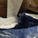Bedsure Faux Fur Fluffy Sherpa Blanket Couch Throw Tie Dye Navy