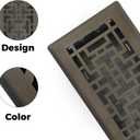 2 x Precision Flow 4"x14" Steel Floor Register - Oriental Design, Metallic Bronze Finish - Premium Home Vent Covers, Durable & Decorative - Fits 4"x14" Duct Openings, Easy Installation