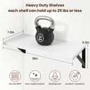Axeman 18 Inch Floating Shelves, 8 Inch Deep White Wall Shelves Set of 2