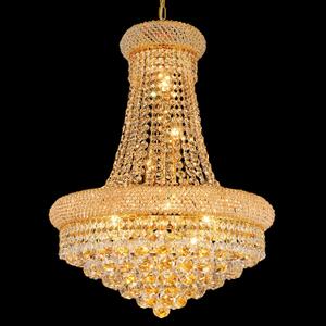 Crystal Chandeliers for Dining Room Light Fixture, Empire Style K9 Crystal Chandeliers for Entryway, 12 Lights Gold Luxury Lighting Fixtures for Living Room Stairway Bedroom Foyer Hallway