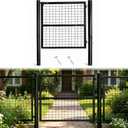 Heavy-Duty Rustproof Wire Mesh Fence Gate, 59.06in(H) x42.13in(W), Outdoor Gate with 19.6in Stable Insertion Posts, Easy DIY, Pet Containment/Garden/Yard/Patio (Black 1)