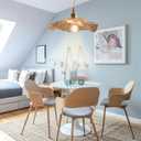 Modern Style Amber Glass Pendant Lights Fixtures 11 In/280mm Diameter Flower Lampshade and Gold Brass Finish with Switch ON/Off Pendant Ceiling Lamp for Farmhouse(Amber)