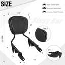 Sissy Bar for Harley Davidson Touring, Detachable Passenger Backrest Compatible with Street Glide Road Glide Road King Electra Glide Ultra Limited 2009-2024, Black