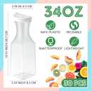 Reallnaive 30 Pcs Plastic Carafe with Lids,34 oz Juice Containers, Stylish (EXP 08/07/30)
