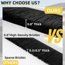 2" High-Density Nylon Bristle 8 FT Garage Door Top Brush Seal, Drill Free Header Weather Stripping with Heavy Duty Aluminum Track, Dust and Draft Protector for Roll Up, Sectional Doors