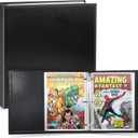 Comic Book Storage Album, Comic Book Binder - for Current, Silver Age, Regular Comics Bagged and Boarded, Binder with 12 Super Heavyweight Sleeves, Acid-Free, Gift for Comic Collectors