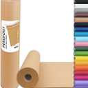 PerkHomy Brown Kraft Paper Roll 17.5" x 1,200" (100') for Gift Wrapping Bulletin Board Craft Art Bouquet Flower Packing Valentines Easel Moving Shipping Floor Poster Covering Table 70GSM 50LB