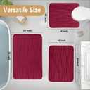 Buganda Memory Foam Bathroom Rug Mat 59x24, Extra Soft and Absorbent Bath Mats, Non-Slip and Machine Washable Bath Rugs for Bathroom Floor,Tub and Shower, Burgundy