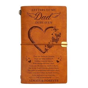 Vetbuosa Letter to Dad in Heaven Leather Journal,Memorial Gifts for Loss of Dad,Bereavement Gifts for Loss of Father,Bereavement Gift Idea,In Memory of Loved One Gifts