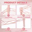 Yaocom Mini Fridge Shelf for Dorm, Adjustable Stand,Pink,3 Layer