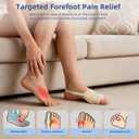 KTSAY 2 Pairs Metatarsal Pads with Gel Pad for Women and Men, Foot Pads for Ball Pain Relief, Morton's Neuroma, Metatarsalgia Support (Beige, Medium)