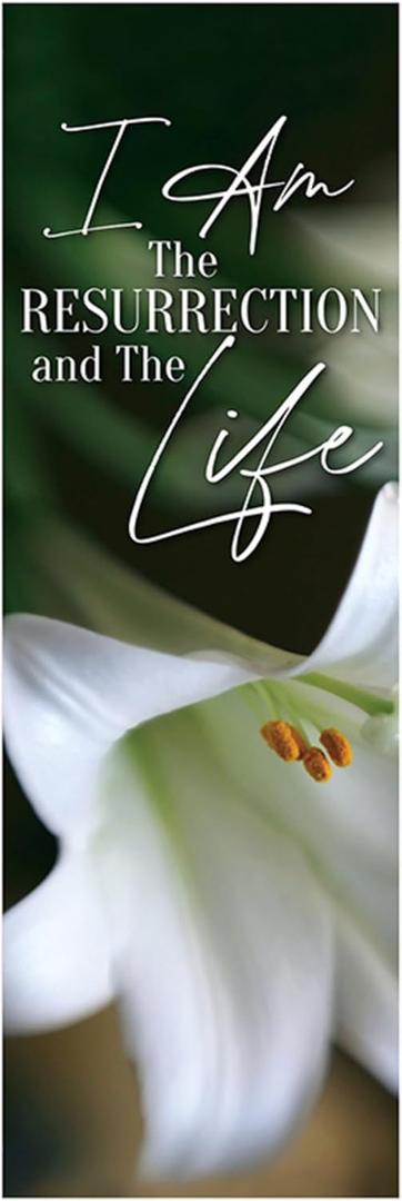 Christian Brands Easter Banner – “I Am the Resurrection” Church Banner, 2' x 6'