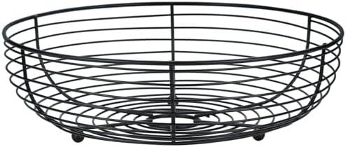 IBWell® Black Fruit Bowl for Kichen Countertop, Round Wire Fruits Breads Vegetables Snacks Canddy Basket - 11.5"x3.4"(DxH)