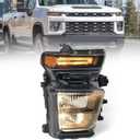 Halogen Headlight Assembly Pair Compatible with Chevy Silverado 2500HD 3500HD 2020 2021 2022 2023 Factory Replacement Head Light Lamp Right Passenger Side