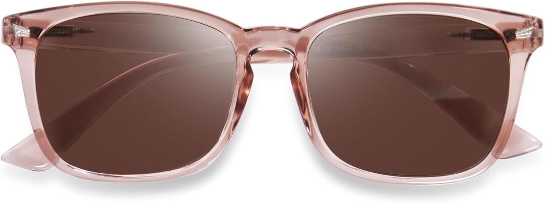 OPTOFENDY Reader Sunglasses for Women Men, Full Lens Outdoor Reading Sunglasses with Spring Hinge, UV400 Protection (Light Brown), Magnification Strength: 2.5 x