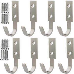 Hooks for Hanging Stainless Steel Heavy Duty Coat Hook Wall Hooks Robe Hanger Hooks Hanging Hat Key Holder for Towel, Bag Indoor Outdoor (Silver)