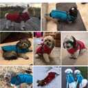 Geyecete Winter Warm Coat Waterproof Dog Winter Jacket with Harness Traction Belt,Pet Outdoor Jacket Dog Autumn and Winter Clothes for Medium, Small Dog-Blue-L