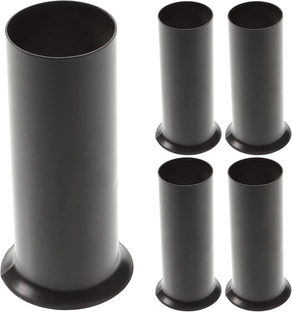 6pcs Crystal Chandeliers Chandelier Base Sleeve Crystal Parts Candle Covers Candle Sleeves Hanging Light s Metal Base Covers Socket s (Black)