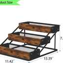 3 Tier Spice Rack Organizer for Cabinet, Foldable Spice Rack for Countertop, Cabinet Drawers Rustic Wooden Seasoning Spice storage for Kitchen Station, Pantry, Home - 1PC