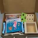 Wooderma Wooden Montessori Toys for 1+ Year Old, 9 in 1 Learning Educational Toys, Wooden Toy with 3 in 1 Educational Box, Pound Bench, Shape Puzzle, Cloth Books, Fishbone Matching, Ring Stacker Toy