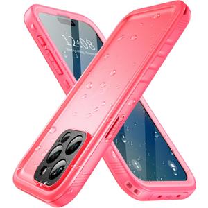 SPORTLINK for iPhone 14 Pro Max Waterproof Case - Built-in Shockproof Dustproof Screen Protector - IP68 Underwater/Military Dropproof/Full Body Protection/Cover for iPhone 14 Pro Max (6.7 Inch Pink)