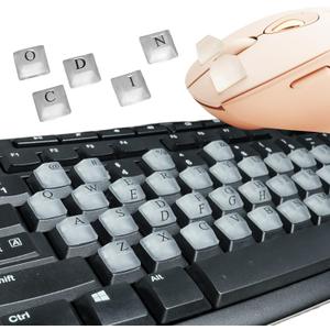 80 PCS Raised Keyboard Stickers with DIY Letter Decals for Nail-Art Typing, Adhesive Keycap Riser for Long Nails Protection for Numeric Keypad (Square-Clear)