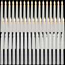 Baquler 50 Pcs 8.5 Inch LED Flameless Taper Candles Bulk Battery Operated Taper Candles Flickering Candlesticks for Wedding Church Valentines Day Table Decoration