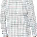 Men's Long Sleeve Multi Plaid Button Down Shirt (Navy/Green)