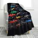 Jekeno Car Gifts Blanket for Man Son Brother Birthday Valentines Christmas Soft Cozy Plush Kids Teen Adults Throw Presents Decor for Classic Car Lovers Home Bedroom Living Room Sofa Couch 50"x60"