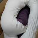 QUEEN ROSE Extra Long U Shaped Body Pillow, 65in Pregnancy Pillows for Sleeping, Full Body Support for Adults and Maternity Women, Cooling Sateen Cover, Purple and White