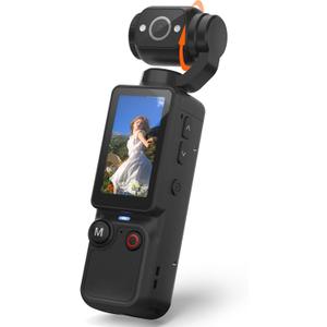 W & O Vlogging Camera with 180 Rotating Lens, Pocket Body Camera with Audio & Video Recording,7-Hour Battery, Handheld POV Cameras with 32GB Card, Easy One-Button Recording for Travel,Daily Life (Black)