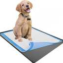 TidyFriend Puppy Pad Holder Tray Fits for 28” x 34” Pee Pads with Corner Lock Holes, Raised Edges, Non-Spill, Easy to Clean Silicone Puppy Potty Tray Holder, for Indoor Floor Protection (Grey)