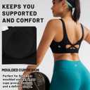RUNNING GIRL Sports Bra for Women High Support, Molded Cup High Impact Sports Bras with Sewn in Pads Workout Running Bra(3128 Black XL)
