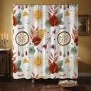 Modern Bohemian Shower Curtains with Sun and Floral Decor,Boho Shower Curtains for Bathroom,Waterproof Polyester Fabric Bath Curtain,72x72 Inch (3)