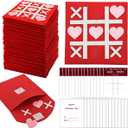 Piemow Tic Tac Toe Valentines Day Gifts for Kids - 30 Pack Tic Tac Toe Game with Cards, Educational Valentine Exchange Prizes for School Classroom Party Favors Goodie Bag Stuffers