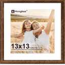 13x13 Picture Frame with Real Glass Wood Frame (Mat 11x11), 1 Pack