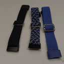 Braided Solo Loop Bands Compatible with Fitbit Charge 6/Charge 5, Adjustable Stretchy Nylon Woven Replacement Wristbands for Fitbit Charge 6/Charge 5 for Women Men (Black+Atlantic Blue+Camouflage Blue)