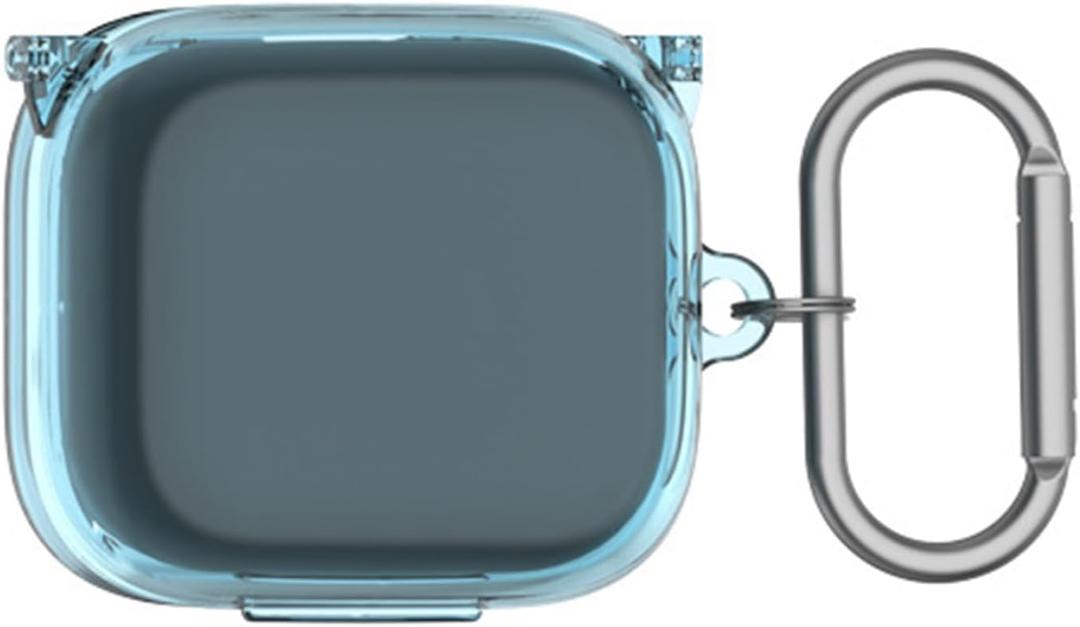 Upgrade Lock] Case for Anker Soundcore P30i, VAEKNVG Shock-Absorbing Protective Armor Cover for Anker Soundcore P30i Accessories, TPU Hard Shell with Carabiner (Clear Blue)